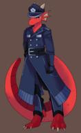 anthro hat lizardmen nonhuman red_body security warden // 400x653 // 126.8KB