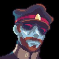 artist:anonymous beard blue_skin body_hair facial_hair glasses hat head_of_security parody pixel_art sec_hud solo sunglasses // 256x256 // 2.9KB