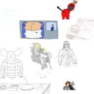 artist:anonymous artist:salmonistasty assistant character:conrad_kage character:frank_wheeler cigarette clown cow_tools drawpile head_of_security medical_doctor mommi security security_officer silicon smoke spare stun_baton weapon // 4000x4000 // 2.3MB