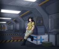 airlock artist:anonymous cargo_technician female hat human jackboots long_hair // 2618x2214 // 641.8KB