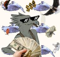 alien animated anthro artist:anonymous artist:basil cash_bling_money_yayaya cigar edit glasses meme money nonhuman pidgeon smoking space_suit sunglasses vox // 541x513 // 758.4KB