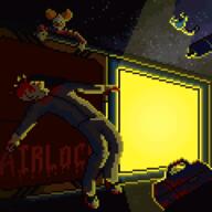 airlock animated artist:anonymous assistant blood bodily_fluids breath_mask clown corpse death pixel_art toolbox // 582x582 // 198.8KB