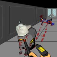 artist:anonymous assistant banana blood bodily_fluids captain cat corpse death edit gun meme spare stun_baton taser toolbox weapon // 430x432 // 83.1KB