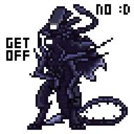 antagonist artist:anonymous pixel_art speech xenomorph // 256x256 // 3.1KB